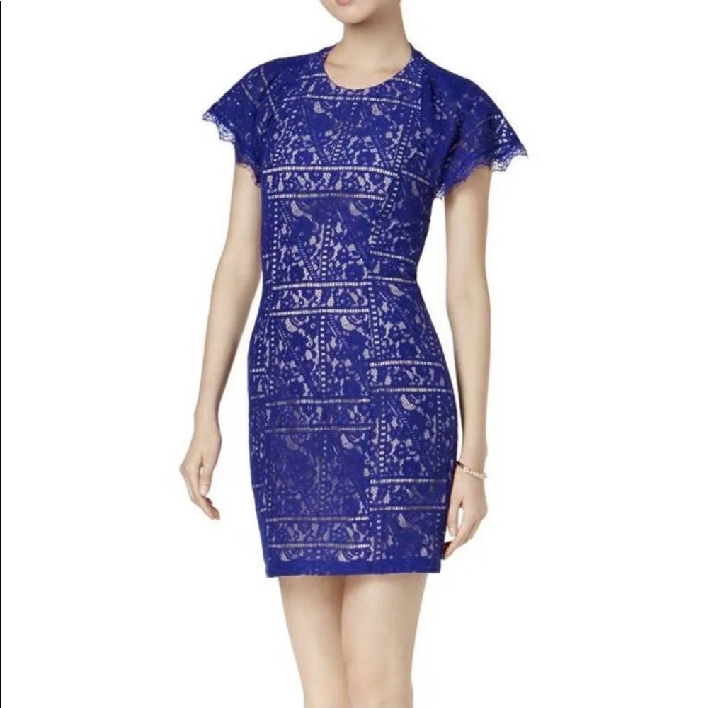 Endless Rose Blue Lace mini dress, worn once, freshly dry cleaned, cute back